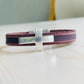 Silver Cross & Chocolate Leather Bracelet