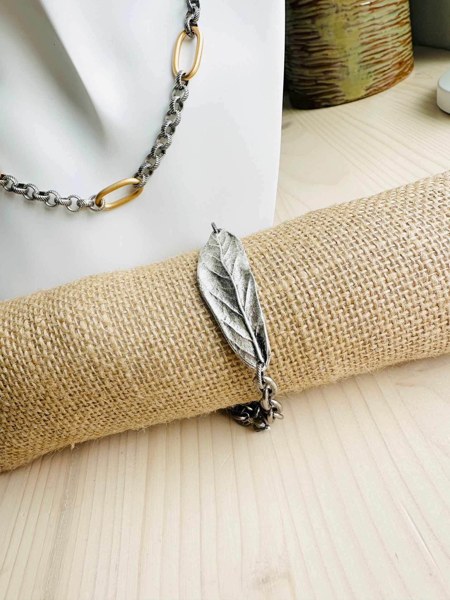 Silver Leaf Bracelet