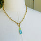 Ocean Quartz Necklace Handmade in the USA on mannequin display.
